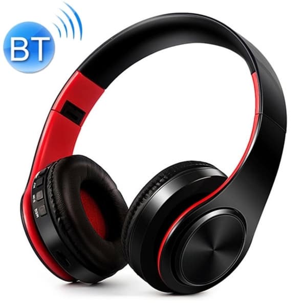LPT660 Bluetooth Hovedtelefoner - Mikrofon & TF-kort - Sort/Rød