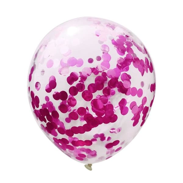 Konfettiballonger Mörkrosa Konfetti - 5-pack