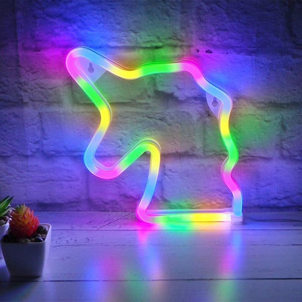 LED-lampa / Nattlampa Neon - Enhörning / Unicorn