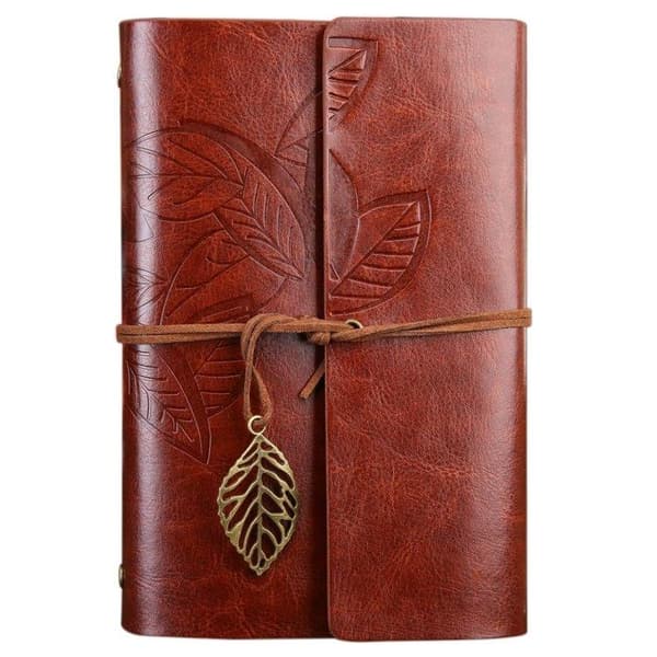 Dagbog / Notesbog 14 cm - Retro Læder – Brun