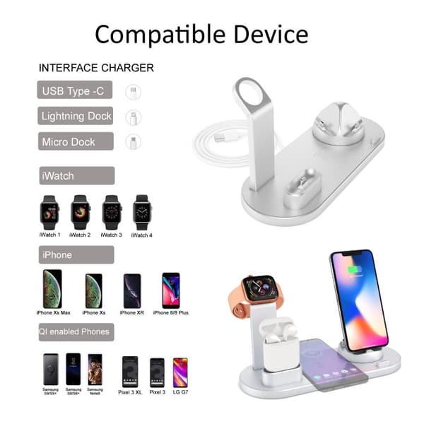 Ladestasjon for mobil, Apple Watch og AirPods – Induksjon