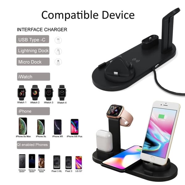 Laddningsstation för Mobil, Apple Watch & AirPods - Induktion
