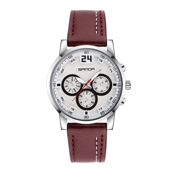 Quartz Klocka / Armbandsur - Brun/Silver
