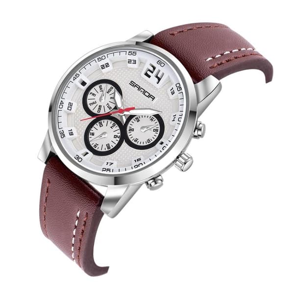Quartz Klocka / Armbandsur - Brun/Silver