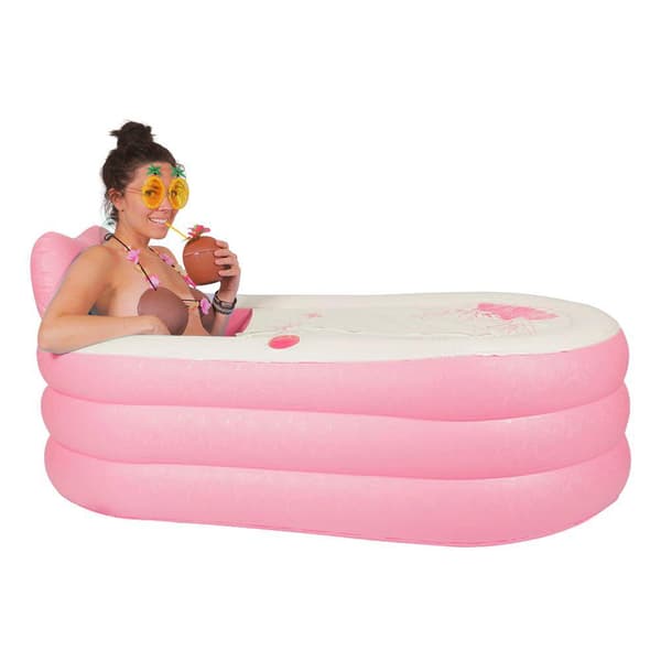 Oppusteligt Badekar / Bærbar – Rosa