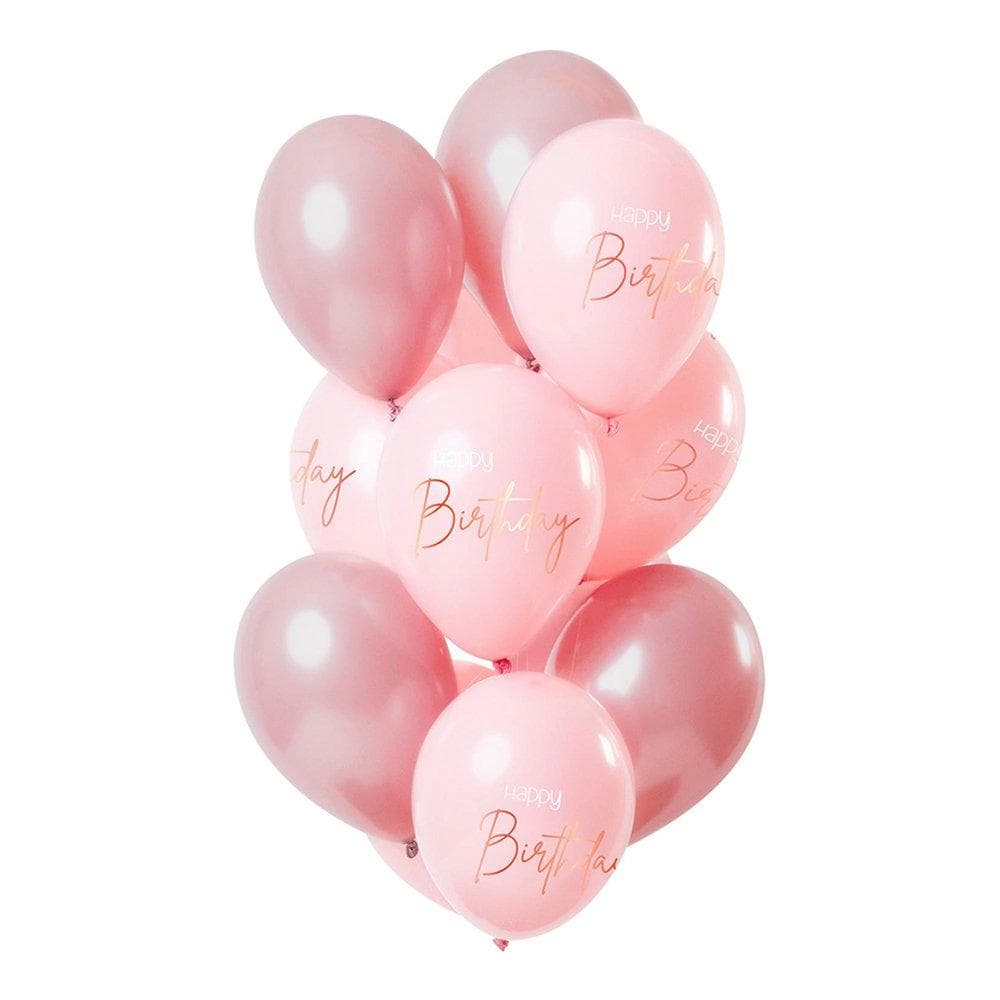 12-Pack - Ballonger Happy Birthday Lush Blush
