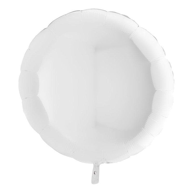 Folieballong 91cm / Stor Rund Ballong - Vit