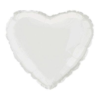 Folieballong 46cm / Hjärta Ballong - Vit