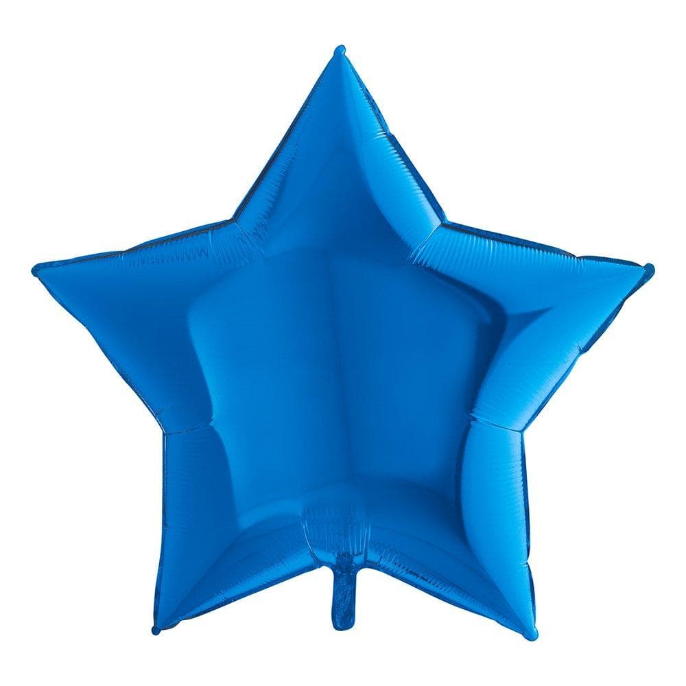 Folieballong 90cm / Stor Stjärna Ballong - Blå