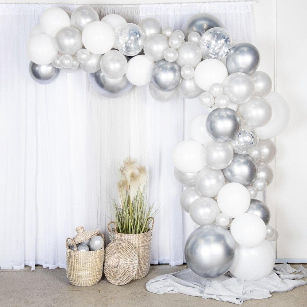 Ballongbåge / Ballongdekoration - Silver