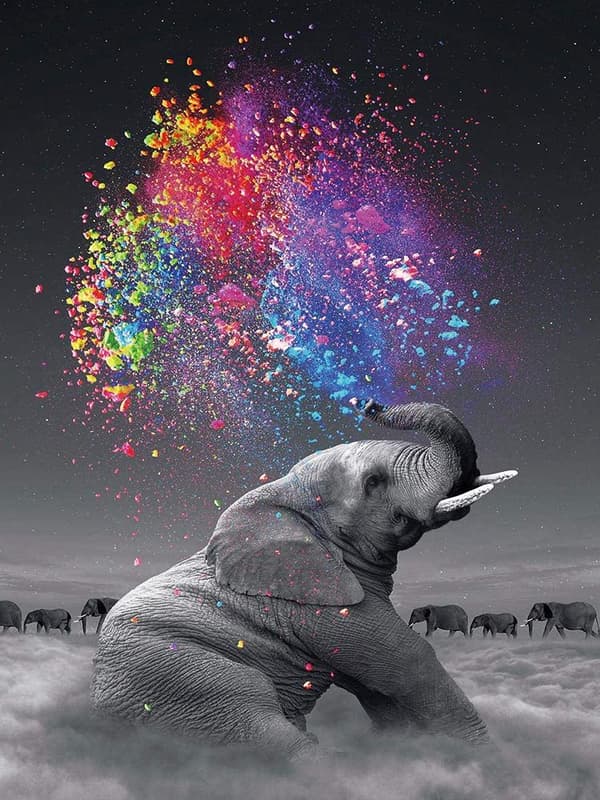 Diamond Painting / DIY 5D Diamantmaling - 30x40cm - Elefant