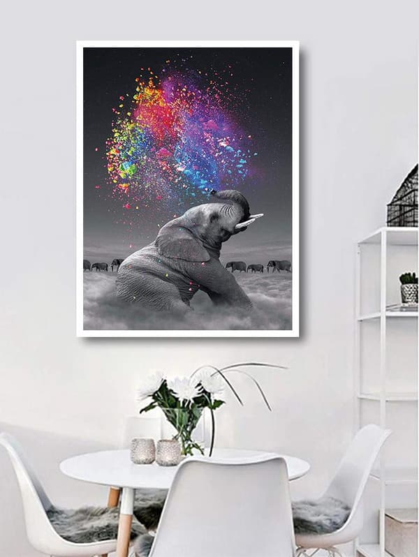 Diamond Painting / DIY 5D Diamantmaleri - 30x40cm - Elefant