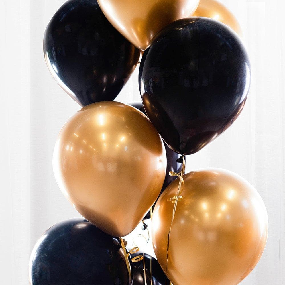 Ballongbukett Svart/Guld - Ballonger