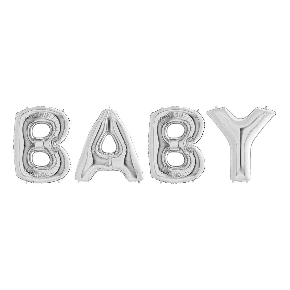 Ballonggirlang / Stor Folieballong - BABY - Silver