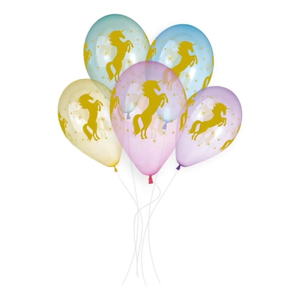 Latexballonger / Ballong - Unicorn/Enhörning (5-Pack)