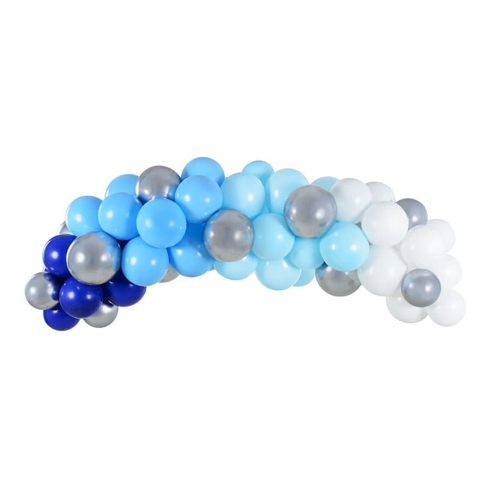 Ballongbåge / Ballongdekoration - Blå/Ljusblå/Silver