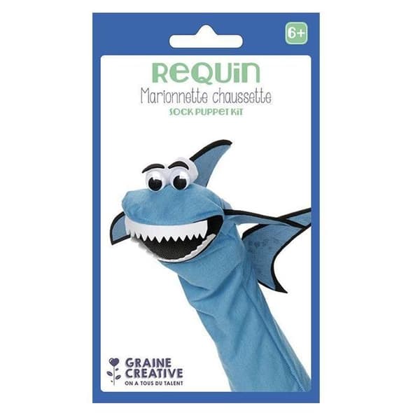 Sock Puppet Kit - Shark - Blå - Vuxen - 2 års garanti - Blandat