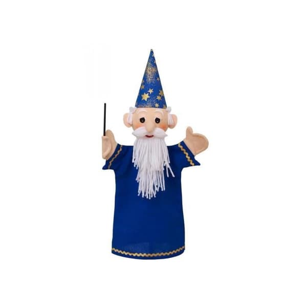 Magician Puppet 36 Cm - Bas och Bas - Gårdagens leksak - Tillverkad i Europa - Svart