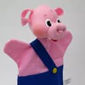 Miniatyrbild 3 av 4: Mú - Little Blue Pig Puppet - MORAVSKA USTREDNA BRNO