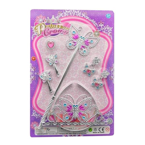 Prinsessekrone Sett for Barn / Tiara / Diadem - 7 deler