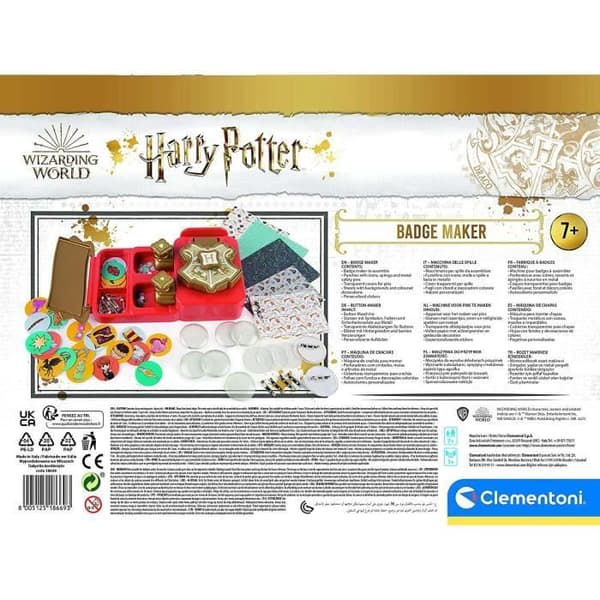 Harry Potter Pin Set - Clementoni - Badge Maker - Skapa dina egna pins - För barn