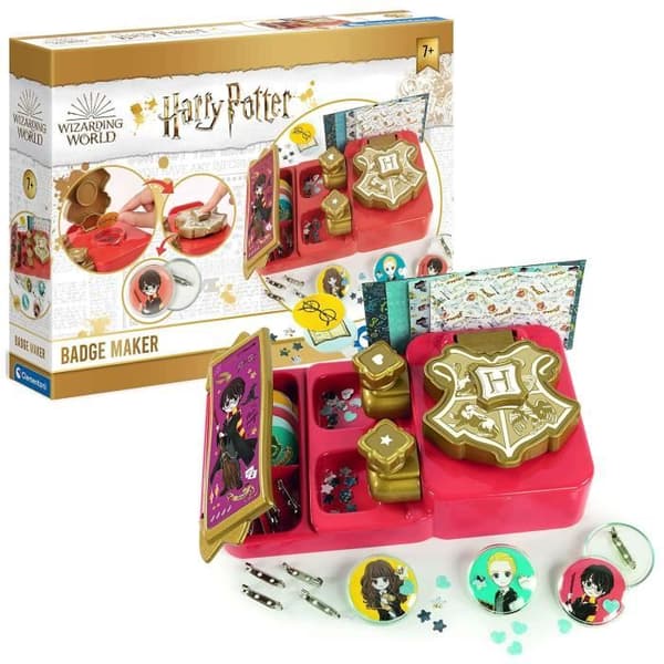 Harry Potter Pin Set - Clementoni - Badge Maker - Skapa dina egna pins - För barn