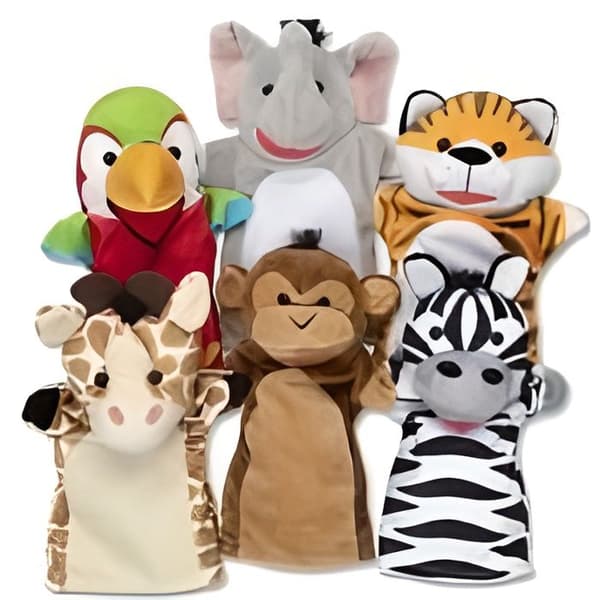 Handdockor för vilda djur - MELISSA &amp; DOUG - Mjuk plysch - För barn från 2 år och uppåt