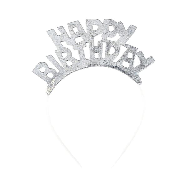 Unique Party Prismatic Happy Birthday Tiara White/Silver One Size