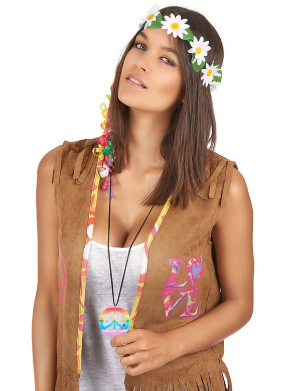 Färggrant hippie-halsband.Size-One size