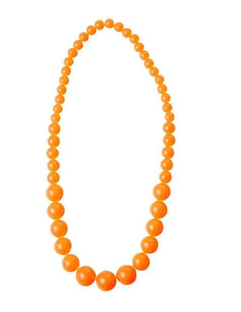 Halskæde store orange perler.Size-One size