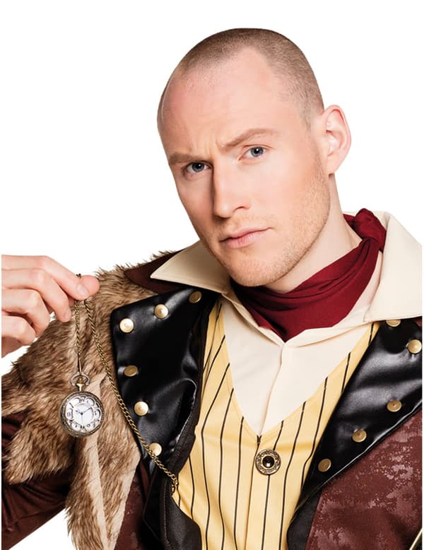 Halskæde med forgyldt lommeur Steampunk.Size-One size