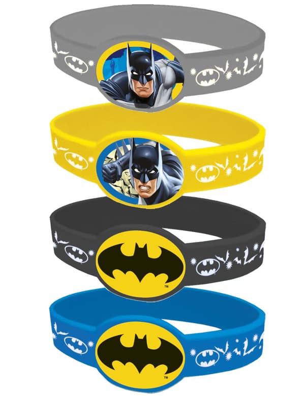 4 Batman™ elastiske armbånd.Size-One size