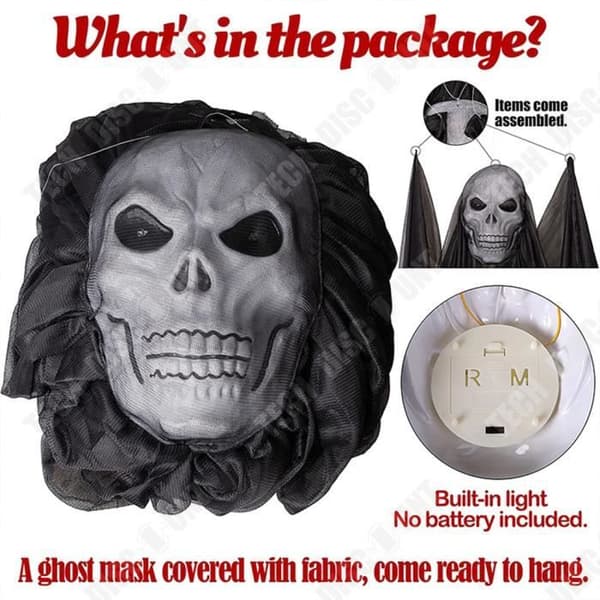 TD® Halloween dekoration fest dekoration levererar Röstaktiverade ljus-up ljud masker hängande