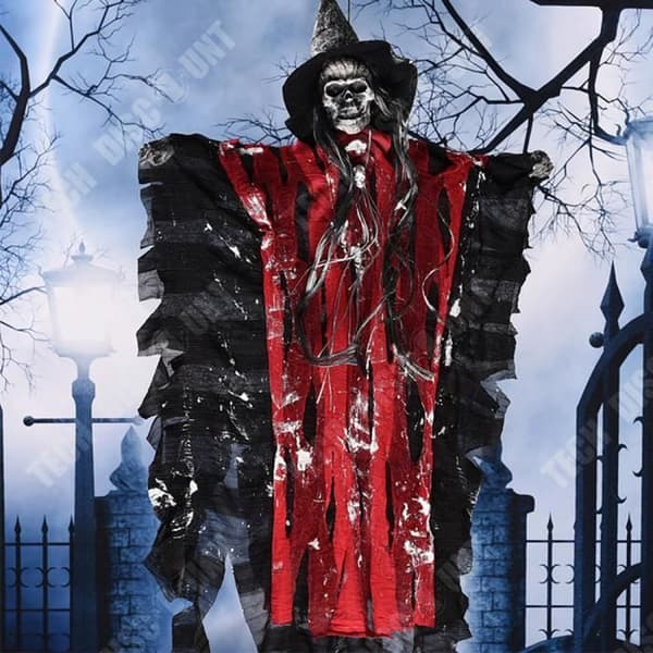 TD® Halloween Hanging Ghost 30*70 cm Skräckrekvisita Ljudaktiverad ljusemitterande Lämplig för Halloween