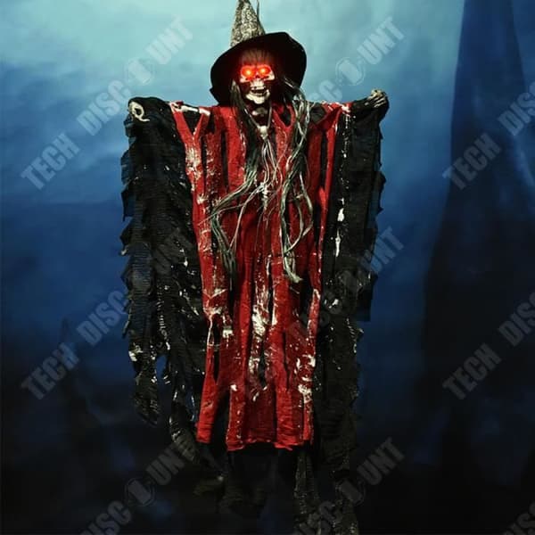 TD® Halloween Hanging Ghost 30*70 cm Skräckrekvisita Ljudaktiverad ljusemitterande Lämplig för Halloween