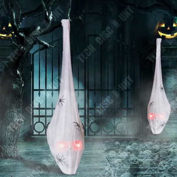 Hängande bomullsspöke med ljud och ljus - TEKNISK RABATT - Realistisk form - Halloween dekoration