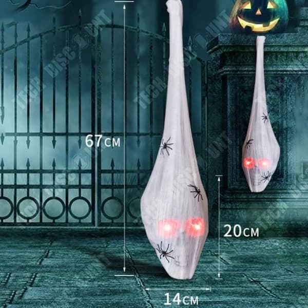 Hängande bomullsspöke med ljud och ljus - TEKNISK RABATT - Realistisk form - Halloween dekoration