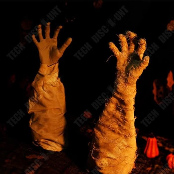 TD® Halloween dekoration mumie hand elektrisk hemliga kammare röstaktiverade induktionsprydnader hemsökta hus rekvisita