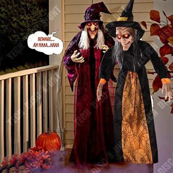 TD® Halloween dekoration häxa röststyrning rekvisita elektrisk lysande hängande spöke spöke festival
