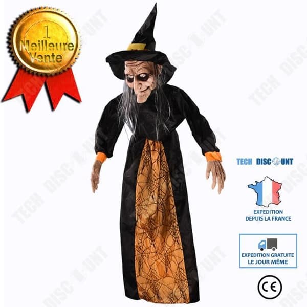 TD® Halloween dekoration häxa röststyrning rekvisita elektrisk lysande hängande spöke spöke festival