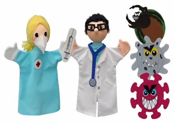 Mú - Set med 5 marionetter från det medicinska universum - MORAVSKA USTREDNA BRNO