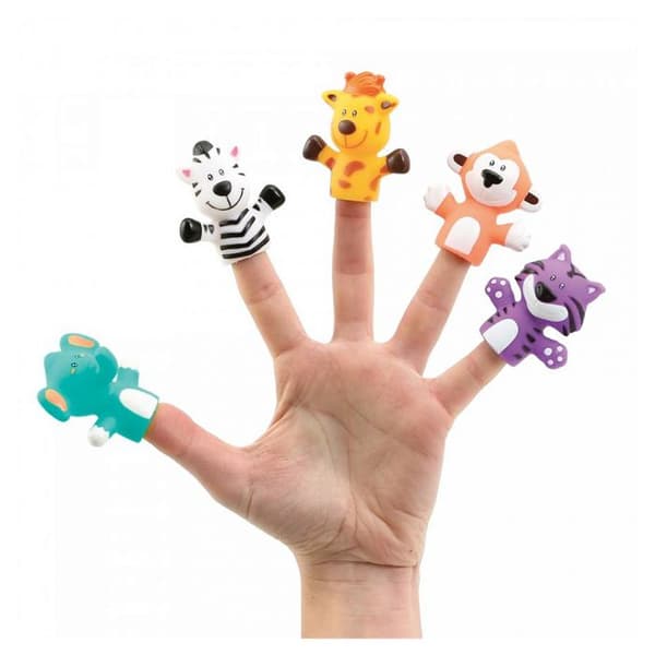 LUDI - Savane fingerdockor - 5 mjuka plastdockor för att ge berättelser liv
