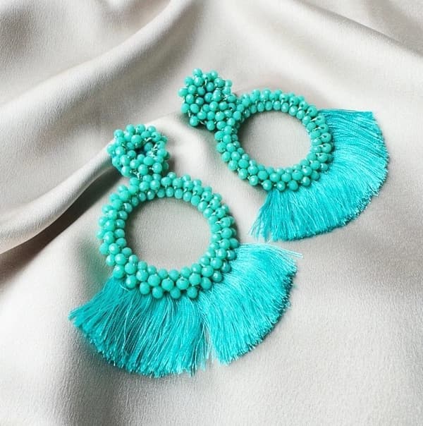 Agélii Fashion - Handbroderade örhängen i boho stil