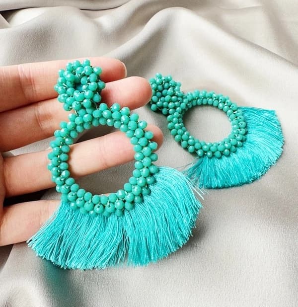 Agélii Fashion - Handbroderade örhängen i boho stil