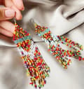 Miniatyrbild 1 av 2: Handbroderade örhängen i boho stil