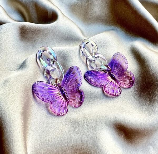 Agélii Fashion - Iridescent butterfly earrings - multiple colors