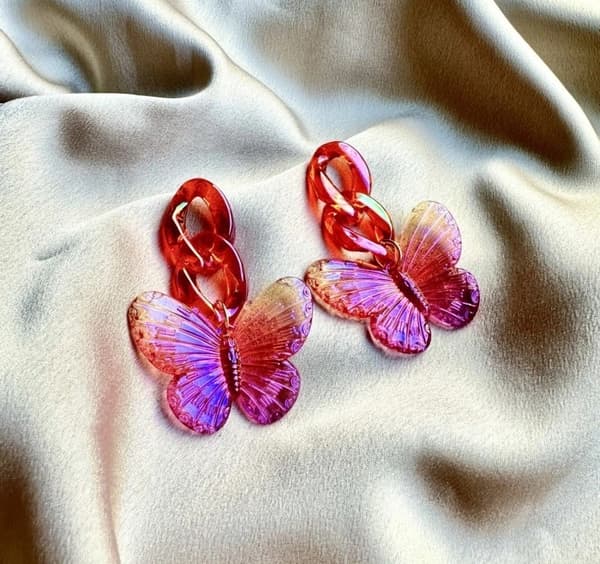 Agélii Fashion - Iridescent butterfly earrings - multiple colors