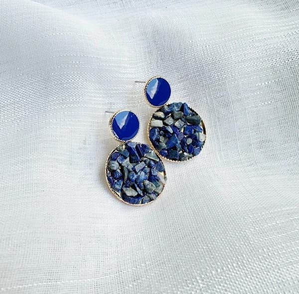 Agélii Fashion - Earrings with stones - several colors Blå