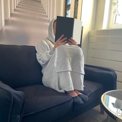 Oversized Hoodie med Luva - Filt