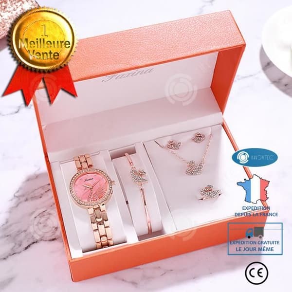 INN® Klockbox för kvinnor Kvartsklocka Damarmband Örhängen Ring Halsband Presentförpackning för damer